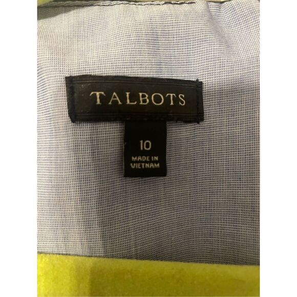 Talbots Navy Cotton Lined Sheath with side buttons - Picture 4 of 5